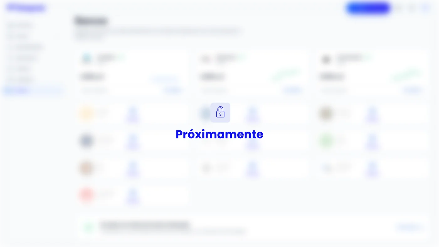 Vista previa de la sección de bancos en Premium, próximamente